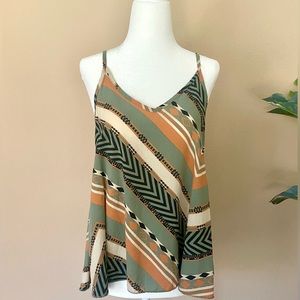 Neutral Print Spaghetti Strap Tank